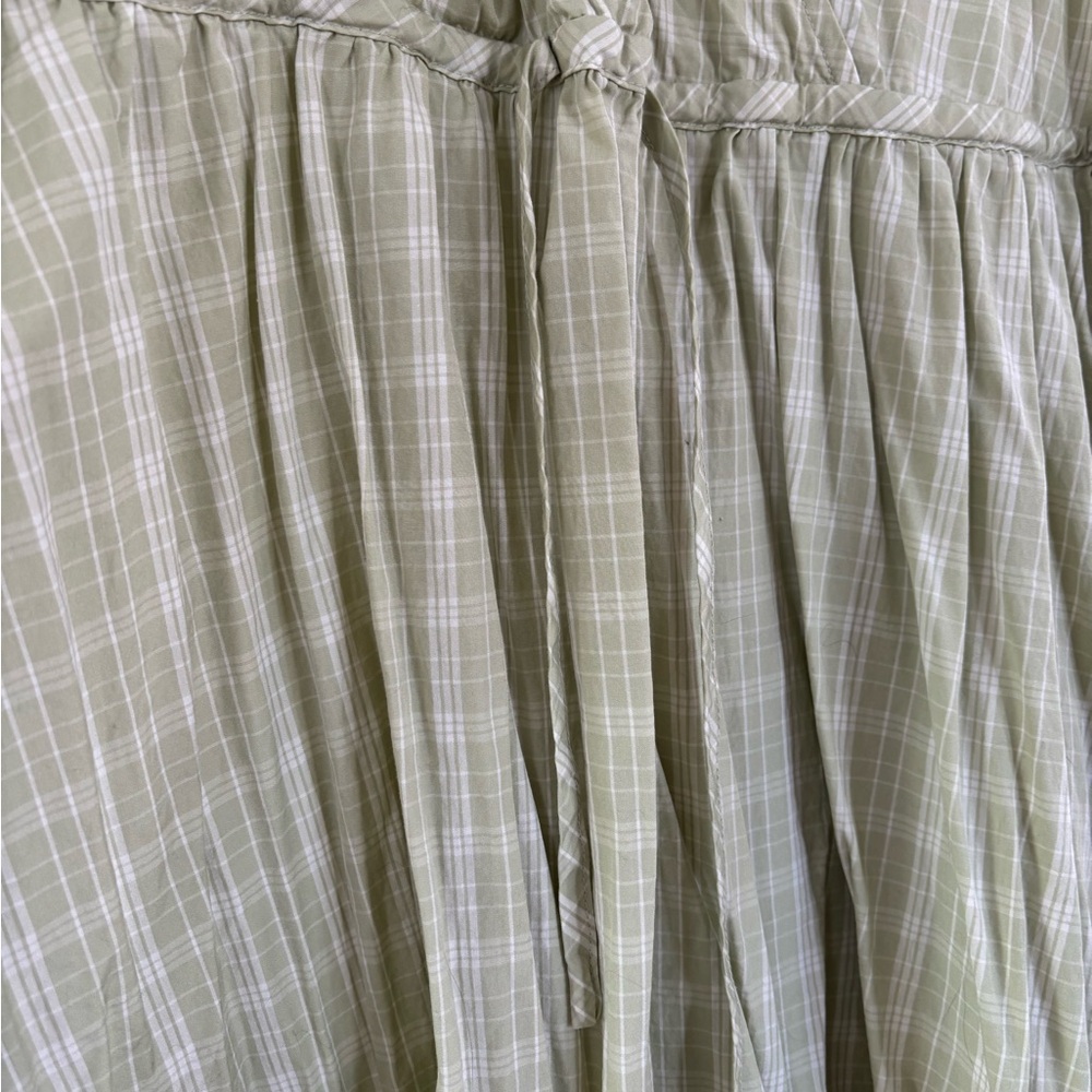 Madewell Light Green Plaid Midi Dress - Picture 6 of 8